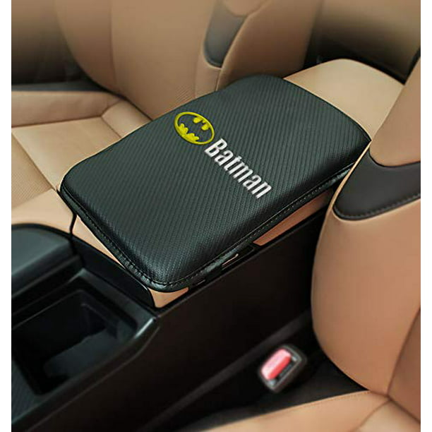 Universal Batman Carbon Fiber Car Armrest Cover Center Console Cushion Pad Mat